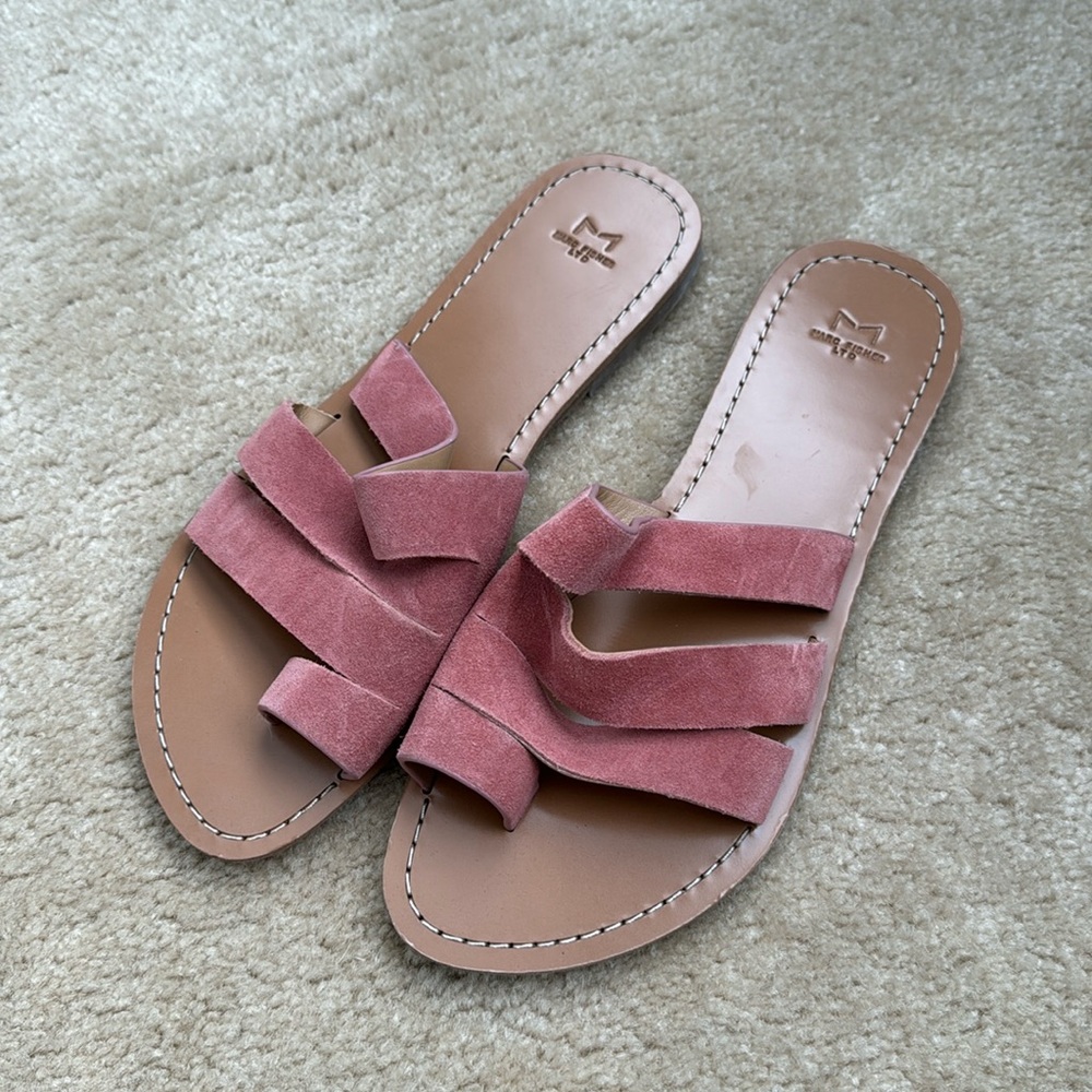 Marc Fisher Pink Suede Slide Sandals